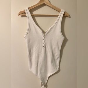 A&F Soft Ribbed Henely Tank Bodysuit